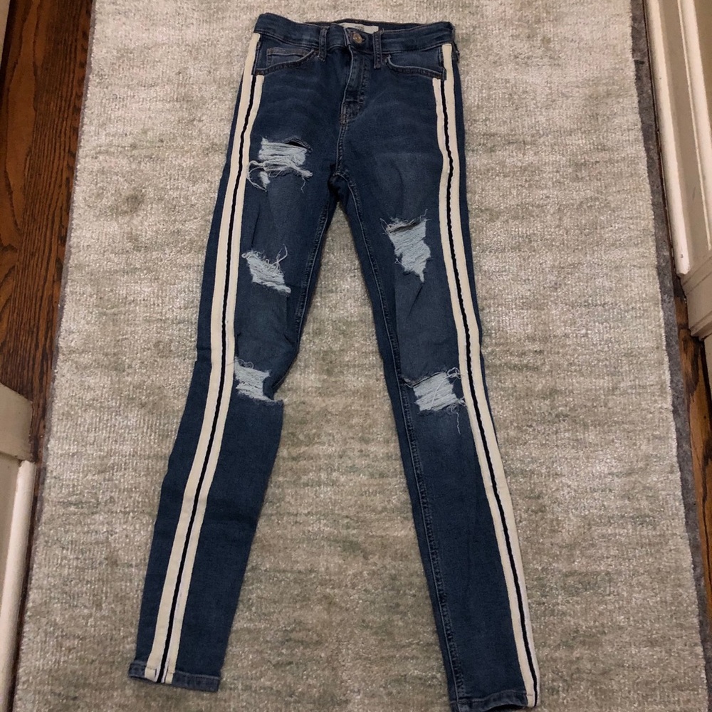 Blue ripped jeans